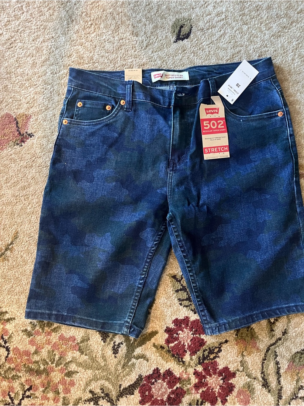 Levi's Men's Blue Camo Denim Shorts